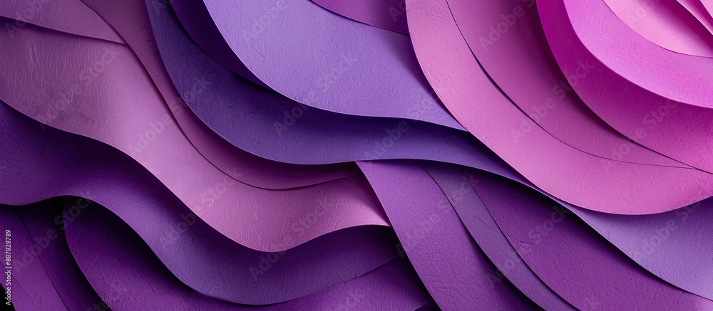 Poster Purple toned paper sheets layered to form a pattern ideal for a copy space image