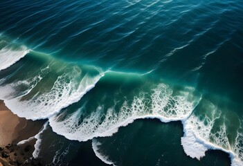 Beautiful beach scenery, high angle view of the sea