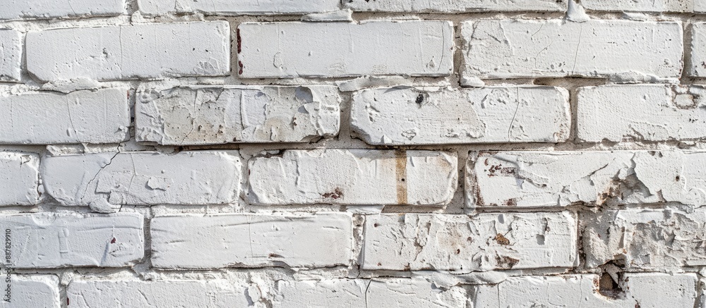 Poster Detailed close up images featuring the texture of white bricks perfect for design backgrounds in various settings like houses shops cafes and offices highlighting painted brick walls with ample copy s