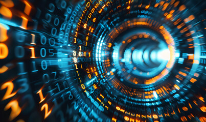 Obraz premium binary code tunnel