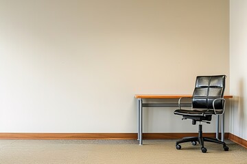 Empty Office Desk and Chair