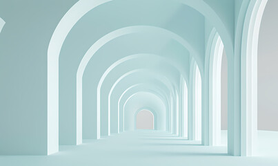 Fototapeta premium white arch in the corridor
