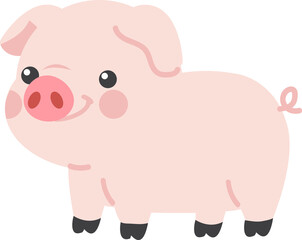 Cute cartoon pig Character animal