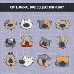 Cute animal dog collection funny