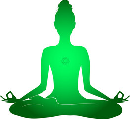 Meditation aura and heart chakra vector