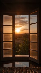Sunset window picture, iPhone wallpaper, Galaxy wallpaper, wallpaper, high definition wallpaper