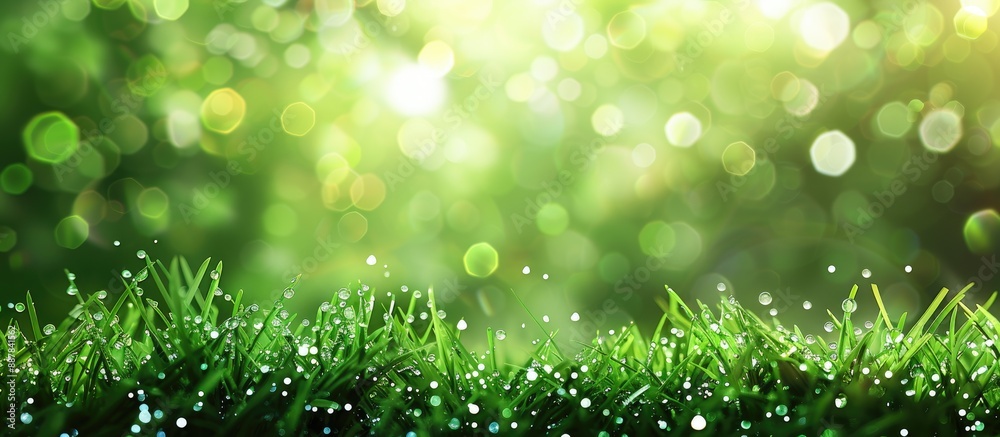 Leinwandbilder a banner featuring beauty backgrounds like lush foliage vibrant green grass sparkling dew drops and 