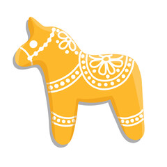 Gingerbread horse coockie powdered with sugar