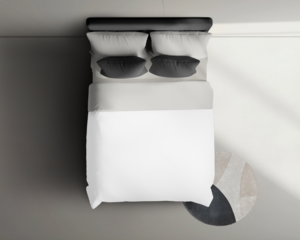 Bed duvet png bedding mockup, transparent design