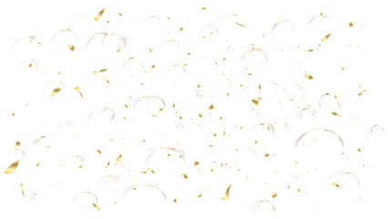 The shining gold dust, confetti with reflections.Festive background with gold glitter and confetti for celebration.Shining gold dust  texture on a transparent background. Abstract gold particles.