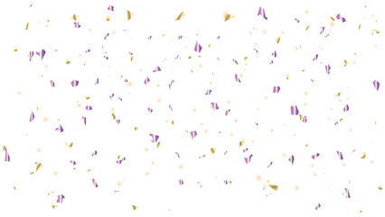 The shining gold dust, confetti with reflections.Festive background with gold glitter and confetti for celebration.Shining gold dust  texture on a transparent background. Abstract gold particles.