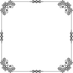 Ornament Border Simple Vintage White Gold Black