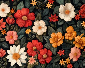 Art deco flower garden, a mesmerizing composition of fantasyinspired blossoms, created with meticulous details and precision