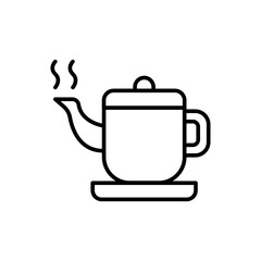 Teapot outline icons, minimalist vector illustration ,simple transparent graphic element .Isolated on white background