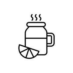 Hot lemonade outline icons, minimalist vector illustration ,simple transparent graphic element .Isolated on white background