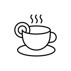 Hot drink outline icons, minimalist vector illustration ,simple transparent graphic element .Isolated on white background