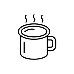  Hot drink outline icons, minimalist vector illustration ,simple transparent graphic element .Isolated on white background