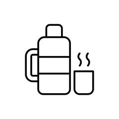 Hot drink outline icons, minimalist vector illustration ,simple transparent graphic element .Isolated on white background