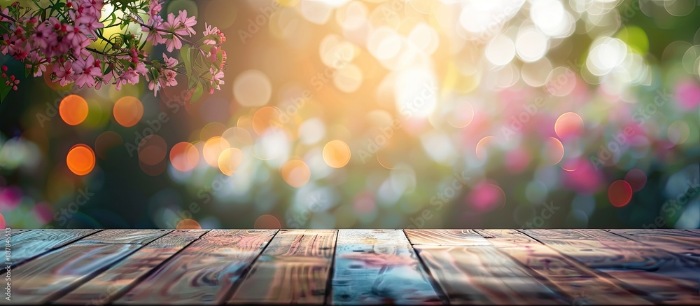 Poster Blurred background with bokeh effect in copy space image