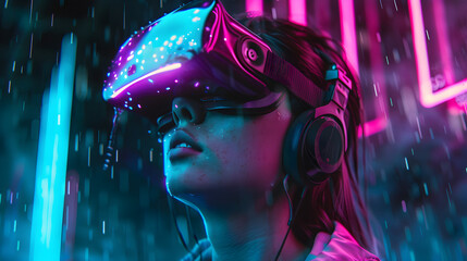 Generative AI, Techno Femme: Futuristic Cyberpunk Look