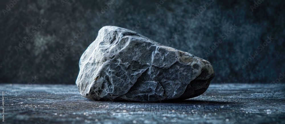 Poster Abstract stone on black backdrop with copy space image