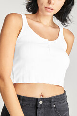 Png women's white crop tank top