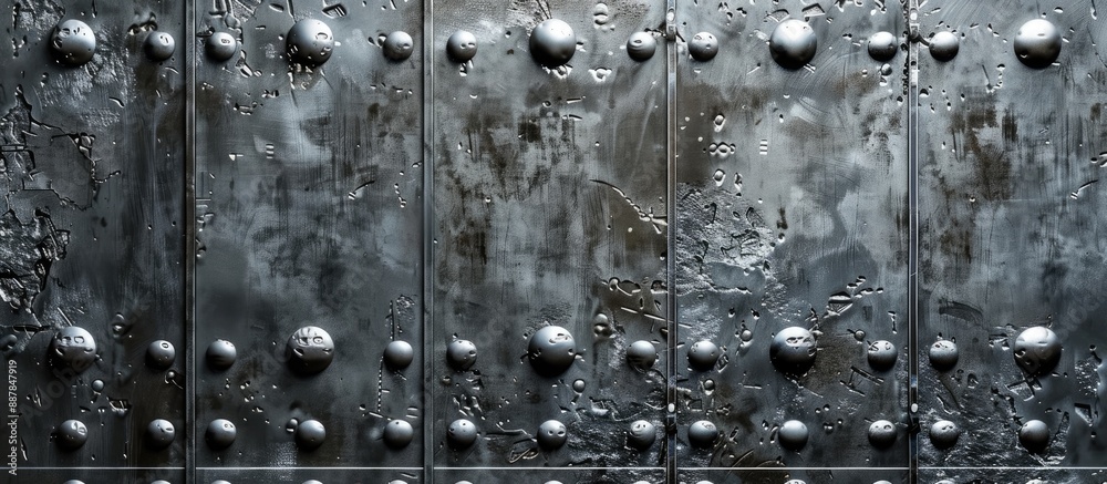 Aufkleber steel texture on a grey metal surface provides a backdrop with copy space image
