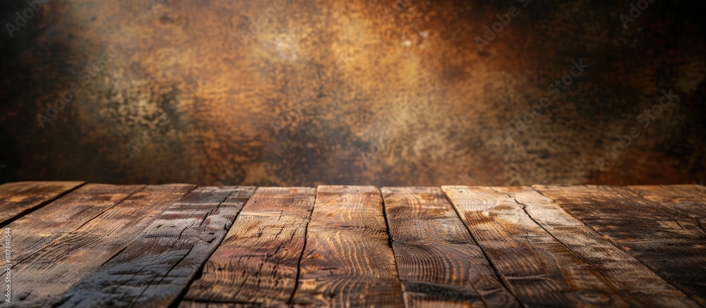 Leinwandbilder utilize wooden table with textured surface as background in design or photography with copy space im