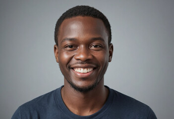 Fototapeta premium Portrait view of a regular happy smiling Malawi man, ultra realistic, candid, social media, avatar image, plain solid background