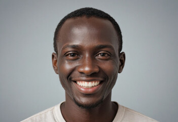 Obraz premium Portrait view of a regular happy smiling Senegal man, ultra realistic, candid, social media, avatar image, plain solid background