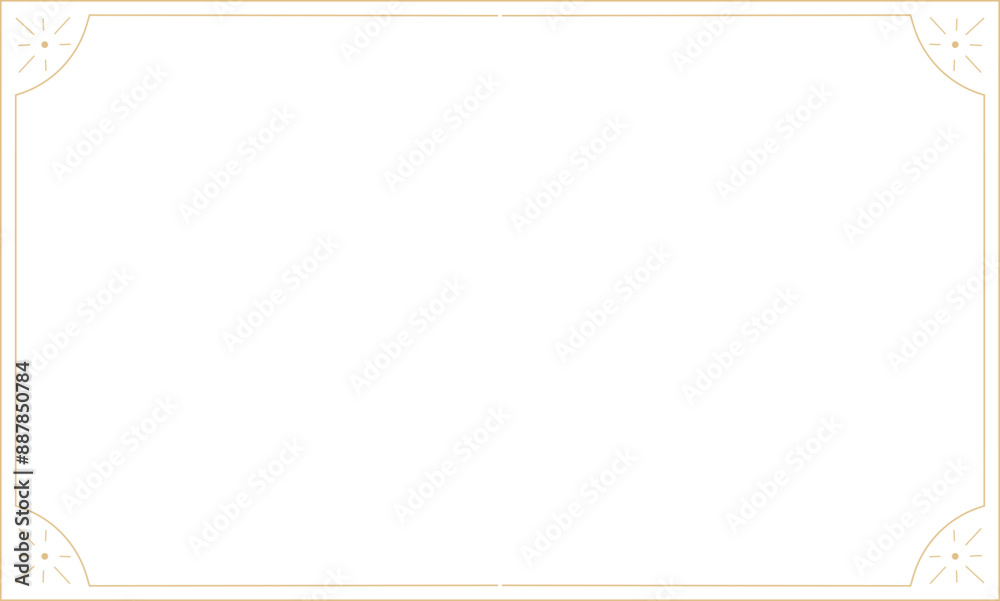 Canvas Prints line golden frame, celestiam minimal esoteric border, mystyc linear decoration with dots, corners is