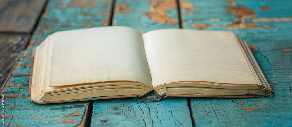 Poster Small notebook with plenty of blank pages for jotting down notes sketches or ideas perfect for on the go. with copy space image. Place for adding text or design