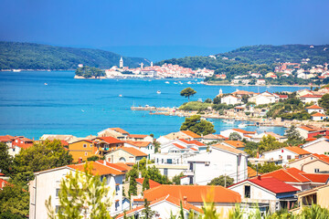 Obraz premium Banjol and Rab coastline view