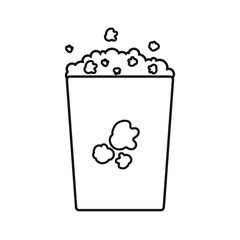 Popcorn icon in flat style. Snack food