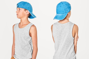 Boy's tank top png mockup