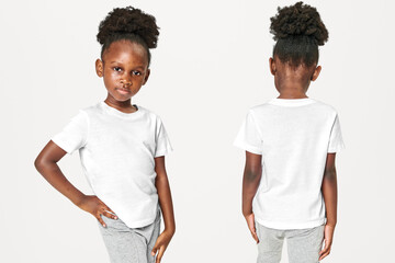 Girl's casual t shirt png mockup