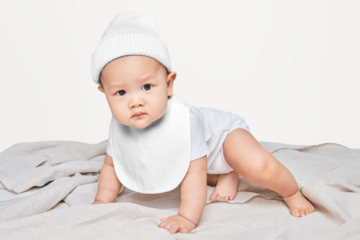Png baby apron and knit hat mockup