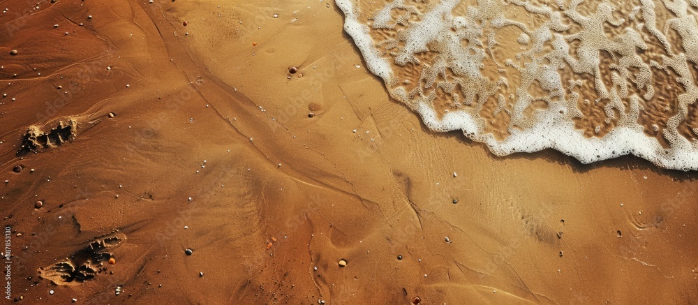 Aufkleber Textures of a sandy beach with open space for inserting images. with copy space image. Place for adding text or design