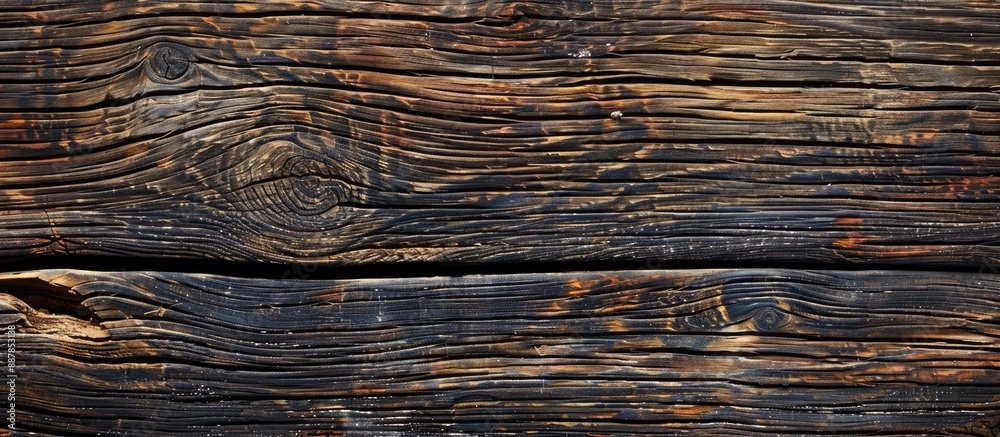 Poster Old natural patterns create a textured dark wood surface background perfect for displaying text or images on a copy space image