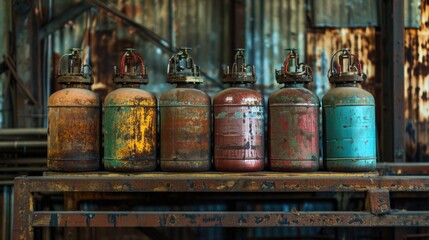 Gases. Industrial Energy Equipment: Compressed Gas Cylinders for Power Plants and Chemical Factories