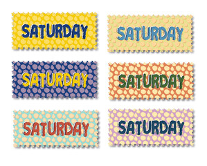 Colorful Saturday Textile Art Illustrations Collection