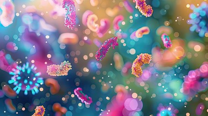 bacteria under a microscope. Selective focus.