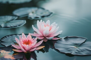 Waterlily flowers at a pond