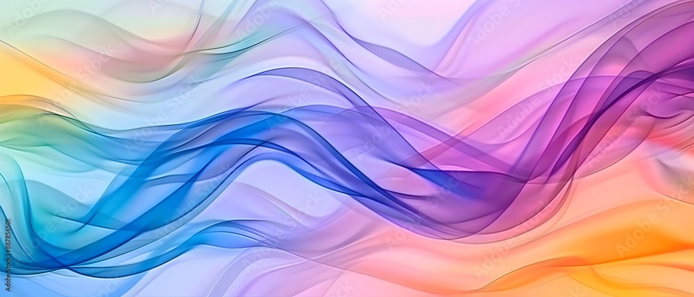 Poster abstract background with colorful waves and a blurred effect.