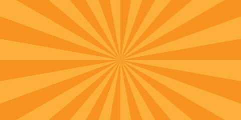 Seamless retro vintage burst sunrise sunbeam element spiral striped illustration sunray template wallpaper design. Vector orange sun rays and sunburst backdrop background.