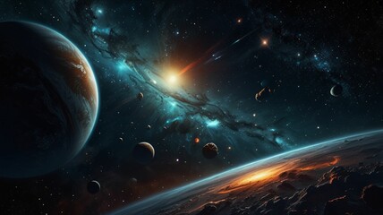 Obraz premium Dreamscape Galaxies: Abstract Cosmic Wonders in the Infinite Expanse of Space