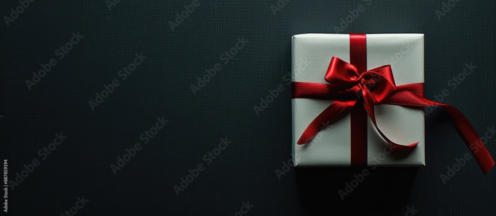 Aufkleber a black friday themed layout featuring a white gift box with a red ribbon on a black background idea