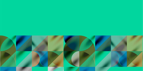 Triangles, round triangles and circles techno art. Vector Illustration For Wallpaper, Banner, Background, Card, Book Illustration, landing page