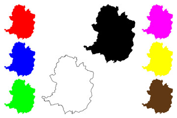 Obraz premium Bielefeld City (Federal Republic of Germany, North Rhine-Westphalia) map vector illustration, scribble sketch City of Bielefeld map