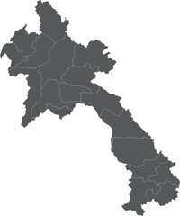 Fototapeta premium Vector regional blank map of Laos with provinces or territories and administrative divisions. Editable and clearly labeled layers.